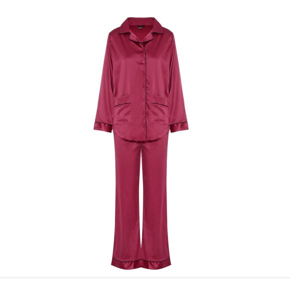 Nanette Lepore Other - Nanette Lepore BNWT Women's Satin Long Sleeve Pyjama Top & Pants PJ Set Large
